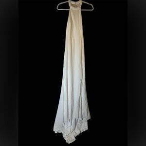 Lulus White Halter Style Sleeveless Open Back W/Lace Wedding Gown S